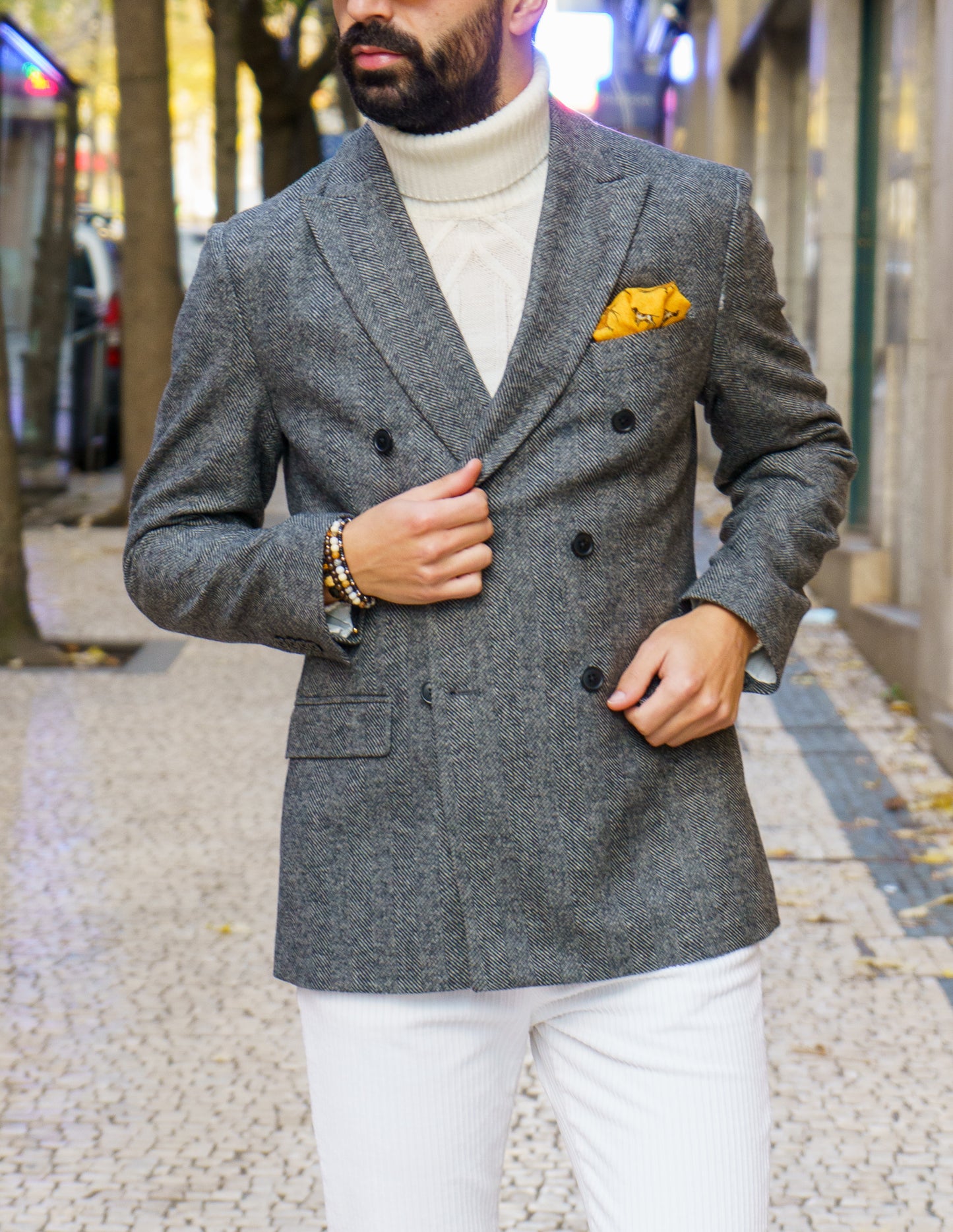 Blazer Cinza Espiga