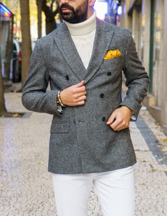 Blazer Cinza Espiga