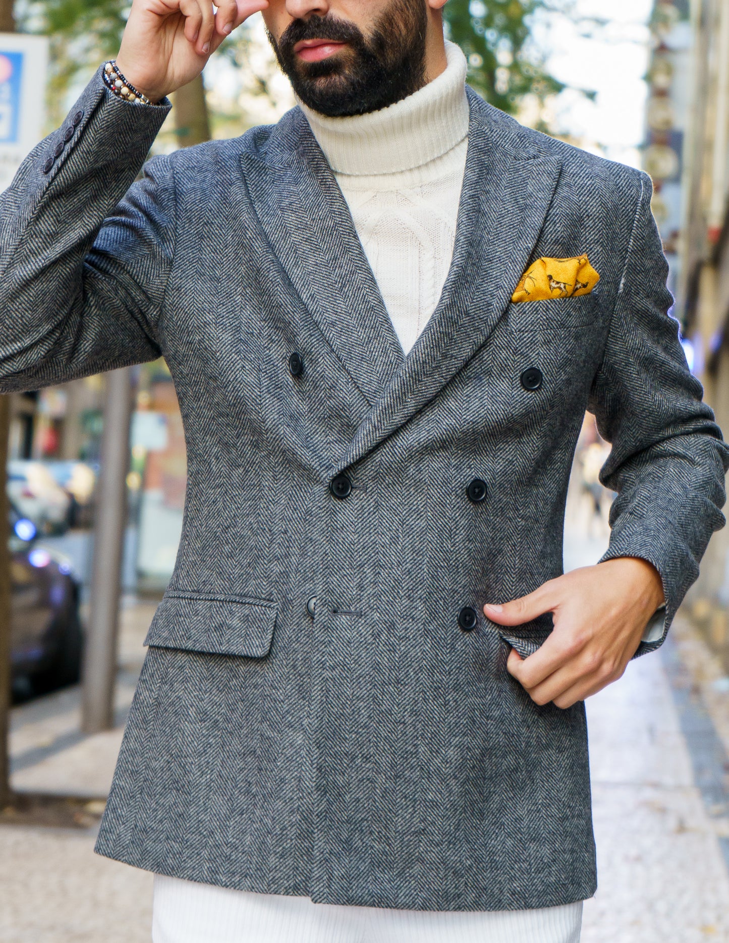 Blazer Cinza Espiga