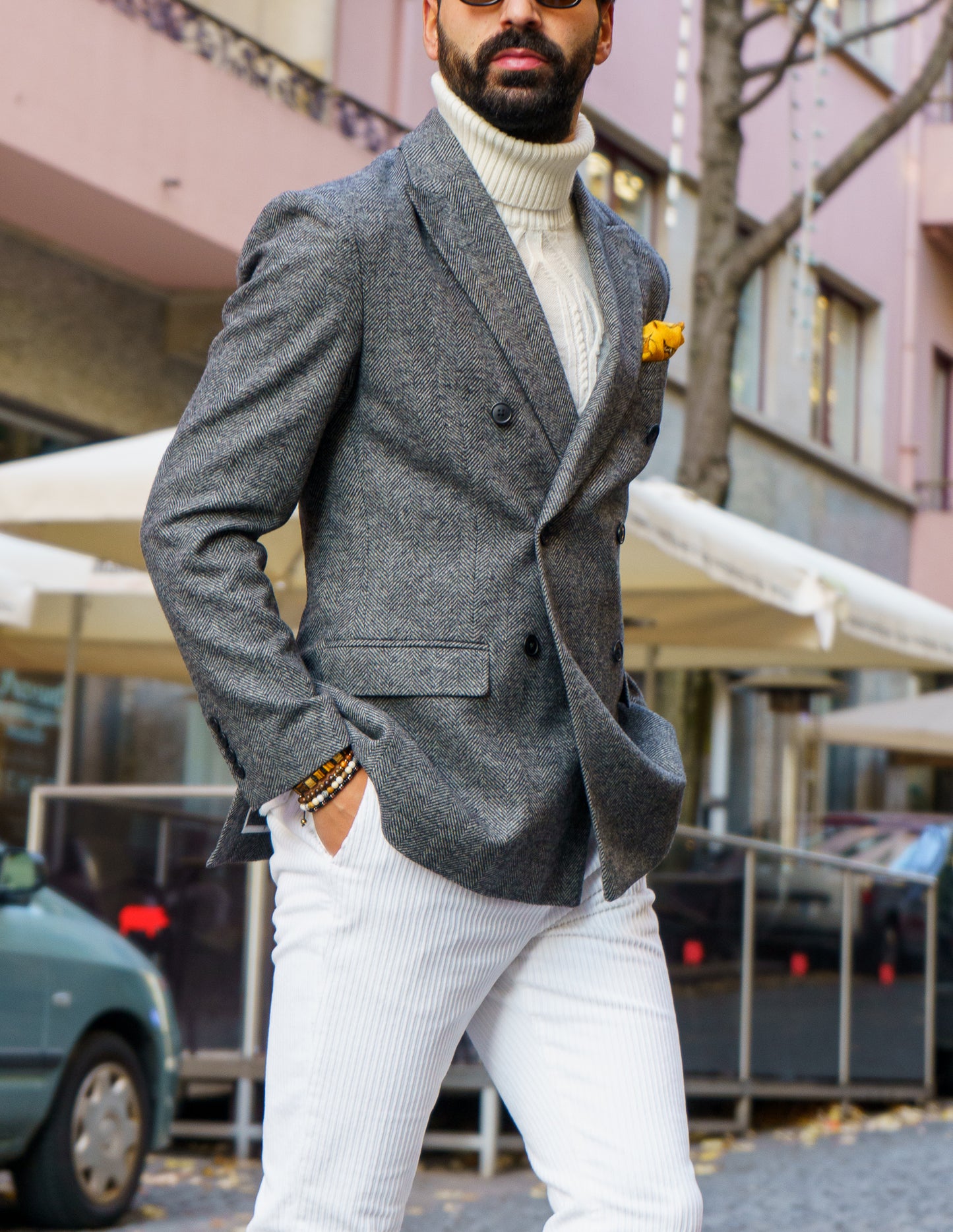Blazer Cinza Espiga
