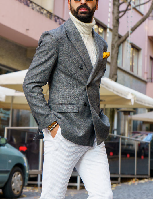 Blazer Cinza Espiga