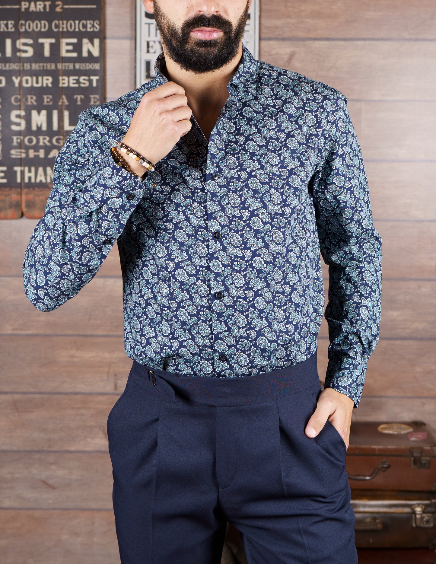 Camisa estampado deep blue