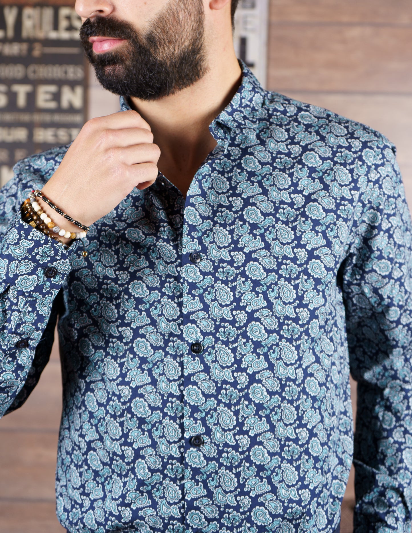 Camisa estampado deep blue