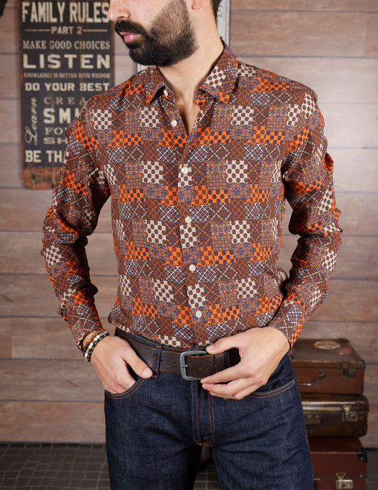 Camisa estampado orange