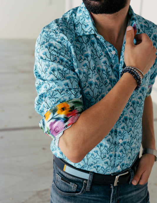Camisa Azul Magnolias