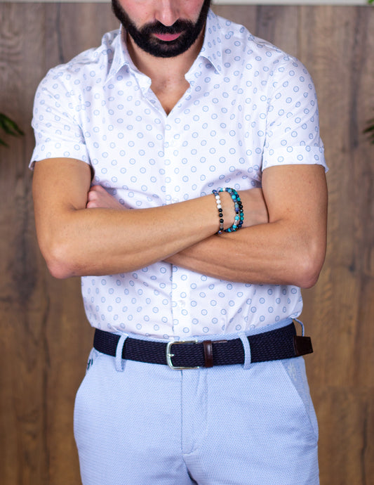 Camisa M/M Branca Bolas