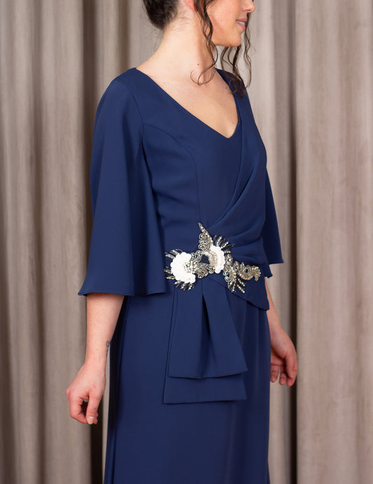 Vestido Marinho c/ Brilhos