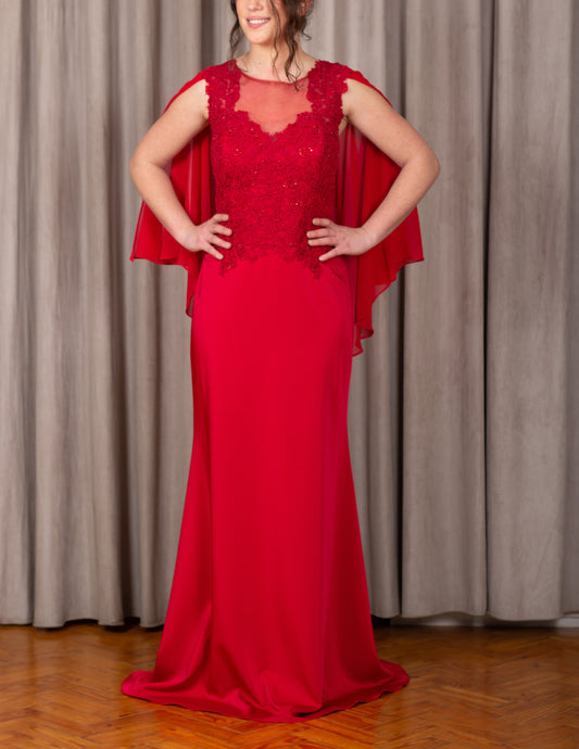 Vestido Vermelho c/ Capa
