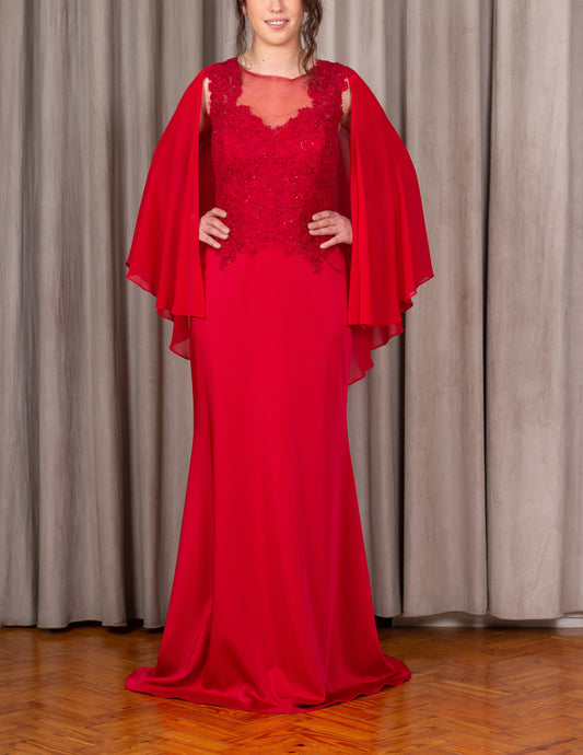 Vestido Vermelho c/ Capa